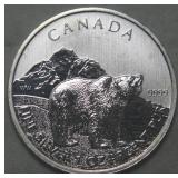 Canada $5 Wildlife 1oz Silver Bullion 2011 Grizzly