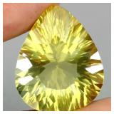 Pear Cut Natural Unheated Lemon Quartz Brazil 17.6