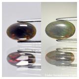 0.90ct Oval Cabochon Natural Black Opal - Spectral