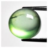 5.39ct 10.2x9.8mm Oval Cabochon Natural Green Preh