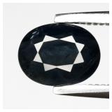 0.95ct 6.5x5mm Oval Natural Deep Greenish Blue Sap