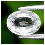 0.90ct 7.5x5.5mm VS Oval Natural White Goshenite B