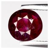 0.64ct 5.8x5.5mm Oval Natural Red Ruby - Heated, M