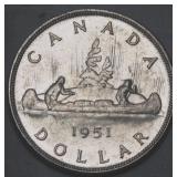 Canada Silver Dollar 1951 SWL
