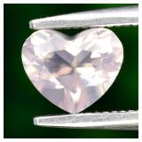 0.57ct 6x5mm VVS Heart Natural Pink Rose Quartz -