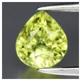 0.92ct Pear Natural Yellowish Green Tourmaline - U