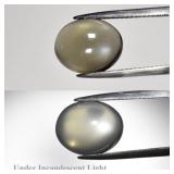 6.37ct Oval Cabochon Natural Greenish Purple Cat's