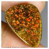 Pear Cab Natural Hot Rainbow Luster Ammolite Canad