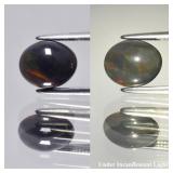 0.88ct 8x6.5mm Oval Cabochon Natural Black Opal -