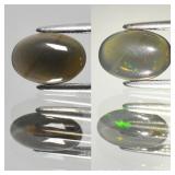 0.70ct 8.5x6mm Oval Cabochon Natural Black Opal -