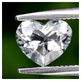0.75ct 6x5mm VVS Heart Natural White Topaz - Unhea