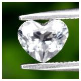 0.73ct 6x5mm VVS Heart Natural White Topaz - Unhea