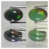 1.20ct 8.5x6.2mm Oval Cabochon Natural Black Opal