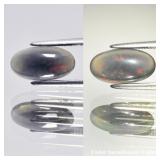 0.93ct 10.8x5.7mm Oval Cabochon Natural Black Opal