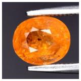 1.55ct 6.8x5.8mm Oval Natural Orange Spessartite G