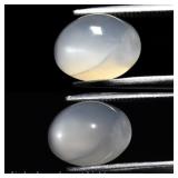 3.60ct 10.5x8mm Oval Cabochon Natural White Cat's