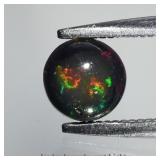 0.35ct 5mm Round Cabochon Natural Black Opal - Col