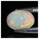 0.67ct 7x5mm Oval Cabochon Natural White Opal - Ra