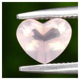 0.56ct 6x5mm Heart Natural Pink Rose Quartz - Untr