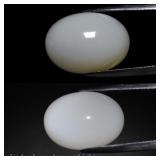 10.85ct 18x13mm Oval Cabochon Natural White Cat's