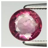 0.59ct 6mm Round Natural Pink Tourmaline - Unheate