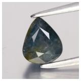 1.26ct 6.7x5.8mm Pear Natural Green Blue Sapphire