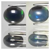 0.97ct 8x6.8mm Oval Cabochon Natural Black Opal -