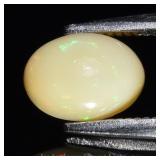 0.58ct 6.8x4.8mm Oval Cabochon Natural White Opal