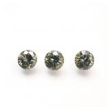 Moissanite Round Brilliant 3 Loose Stones