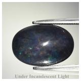 2.48ct 13.2x9mm Oval Cabochon Natural Black Opal -