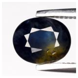0.88ct 6.3x5mm Oval Natural Yellow Blue Sapphire -