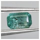 Emerald Cut Natural Unheated Bluish Green Emerald