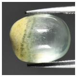 3.97ct 10.5x8.5mm Oval Cabochon Natural Green Preh