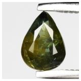 0.54ct 5.7x4.2mm Pear Natural Green Sapphire - Unh