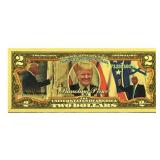 Gold Foil Donald Trump $2 Banknote