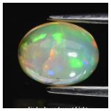 1.02ct 8x6.3mm Oval Cabochon Natural White Opal -