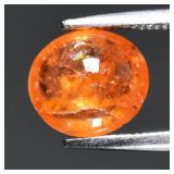 1.96ct 7.7x7mm Oval Cabochon Natural Orange Spessa