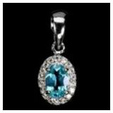 925 Sterling Silver Pendant Oval Apatite 6x4mm Nat
