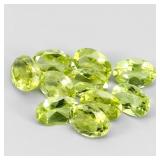 Oval Natural Unheated Top Rich Green Peridot 10pcs