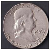 USA Franklin Half Dollar 1958
