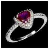 925 Sterling Silver Ring Trilliant Ruby 6mm Natura