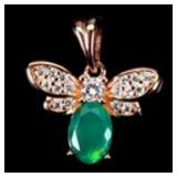 925 Sterling Silver Pendant Oval Green Fire Opal 7