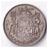 Canada 50 Cents 1950 Maple Leaf