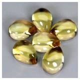 Pear Cab Natural Unheated Yellow Citrine Brazil 6p