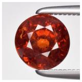 1.64ct 6mm Round Natural Orange Spessartite Garnet