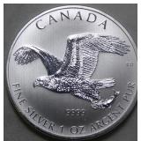 Canada $5 Wildlife 1oz Silver Bullion 2017 Bald Ea