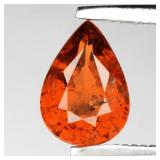 0.77ct 6.8x4.8mm Pear Natural Orange Spessartite G