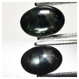 1.22ct Oval Natural Black Green Blue 6 Ray Star Sa