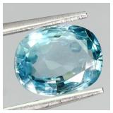 Oval Cut Natural Heated Seafoam Blue Zircon Cambod
