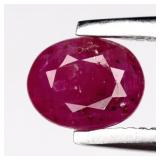 0.45ct 5x4mm Oval Natural Purplish Red Ruby - Heat